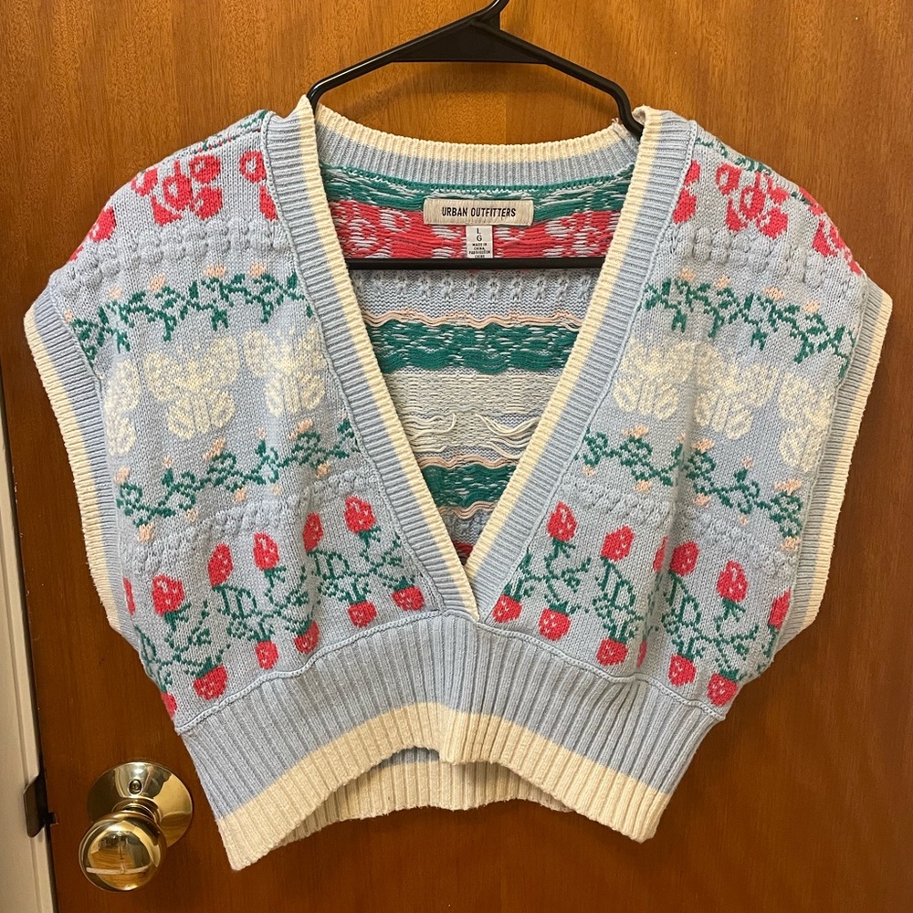 Urban Outfitters cropped sweater with berries